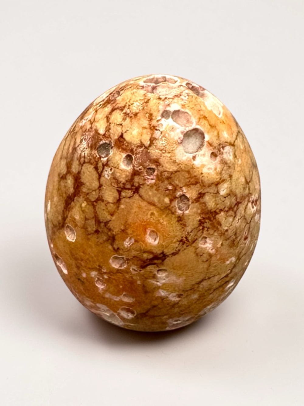 Vintage Composite Stone Egg W/ Embedded Stone Fragments 2” x 1.5” Polished 5oz